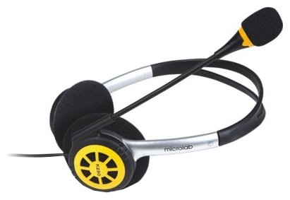 

Проводная гарнитура Microlab K250, 2 x mini jack 3.5 mm, серый/желтый (K250), K250