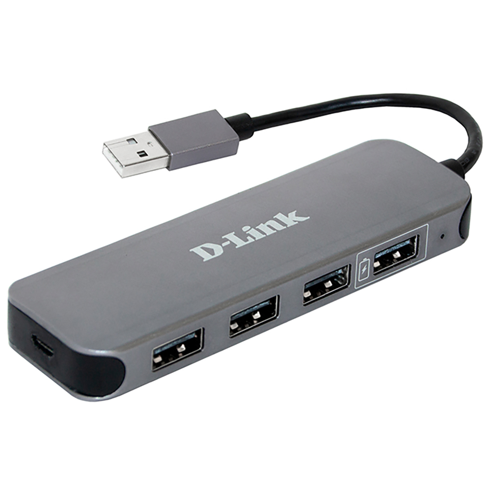 

Концентратор D-Link DUB-H4, 4xUSB 2.0, блок питания, серый + Разъем Micro-USB для подключения адаптера питания (DUB-H4/E1A), DUB-H4