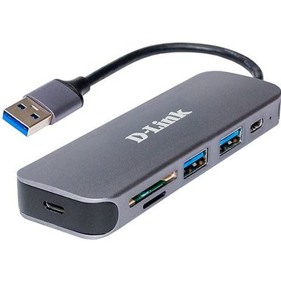 Концентратор D-Link DUB-1325, 2xUSB 3.0, 1xUSB-C, серый + SD/microSD Card Reader (DUB-1325/A2A)