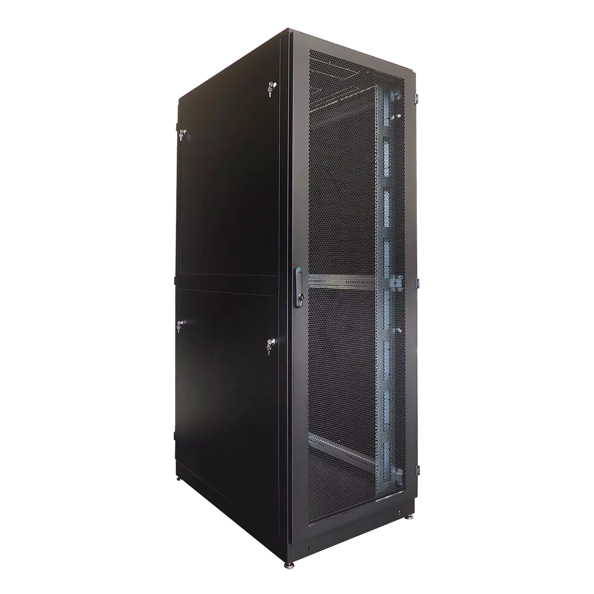 Шкаф телекоммуникационный напольный 42U 600x1050 мм, перфорация, черный, ЦМО (ШТК-М-42.6.10-48АА-9005)