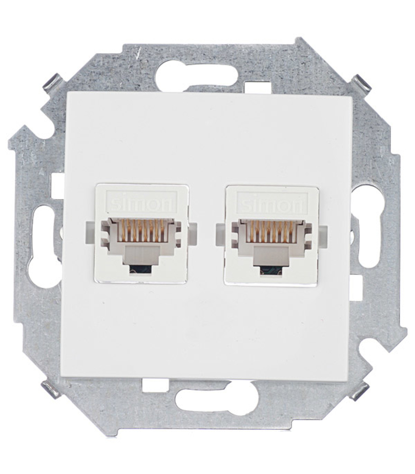 

Розетка RJ-45 скрытый монтаж категория 5e, 2 модуля, белый, Simon Systimax (1591593-030)