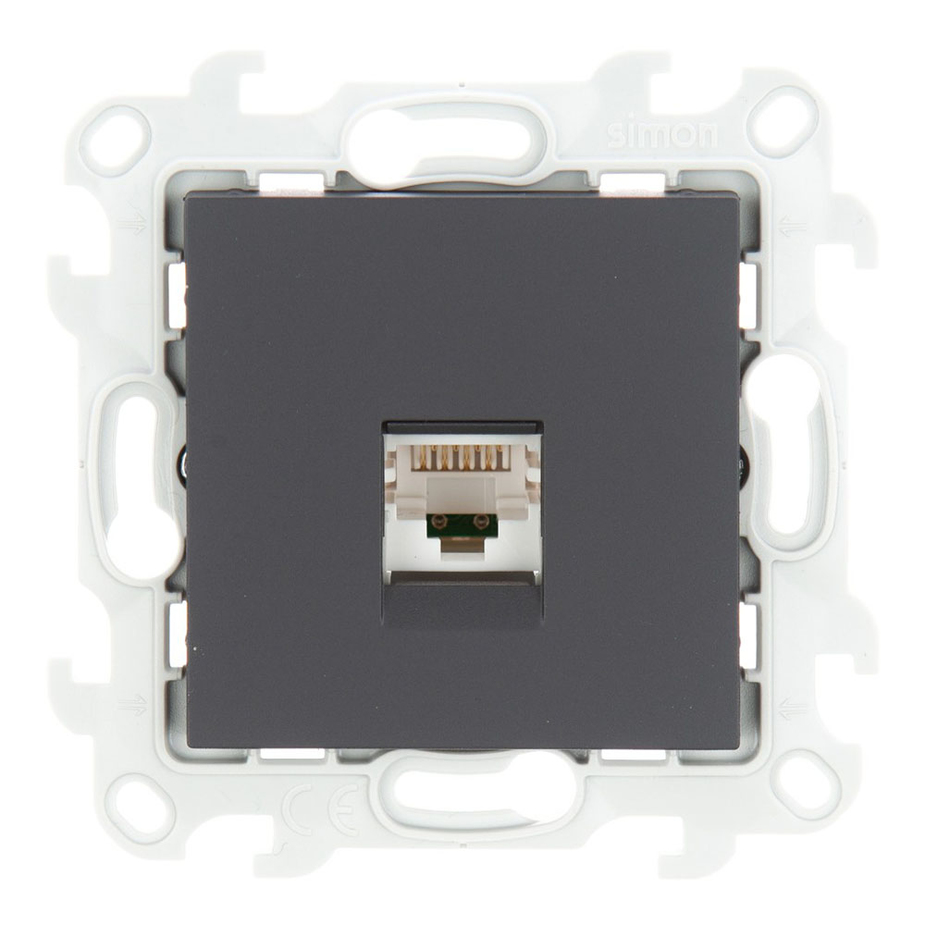 

Розетка RJ-45 скрытый монтаж категория 5e, 1 модуль, черный, Simon Systimax (2410598-038)