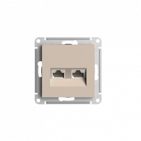 

Розетка RJ-45 скрытый монтаж категория 5e, 2 модуля, бежевый, Systeme Electric AtlasDesign (ATN001285), AtlasDesign