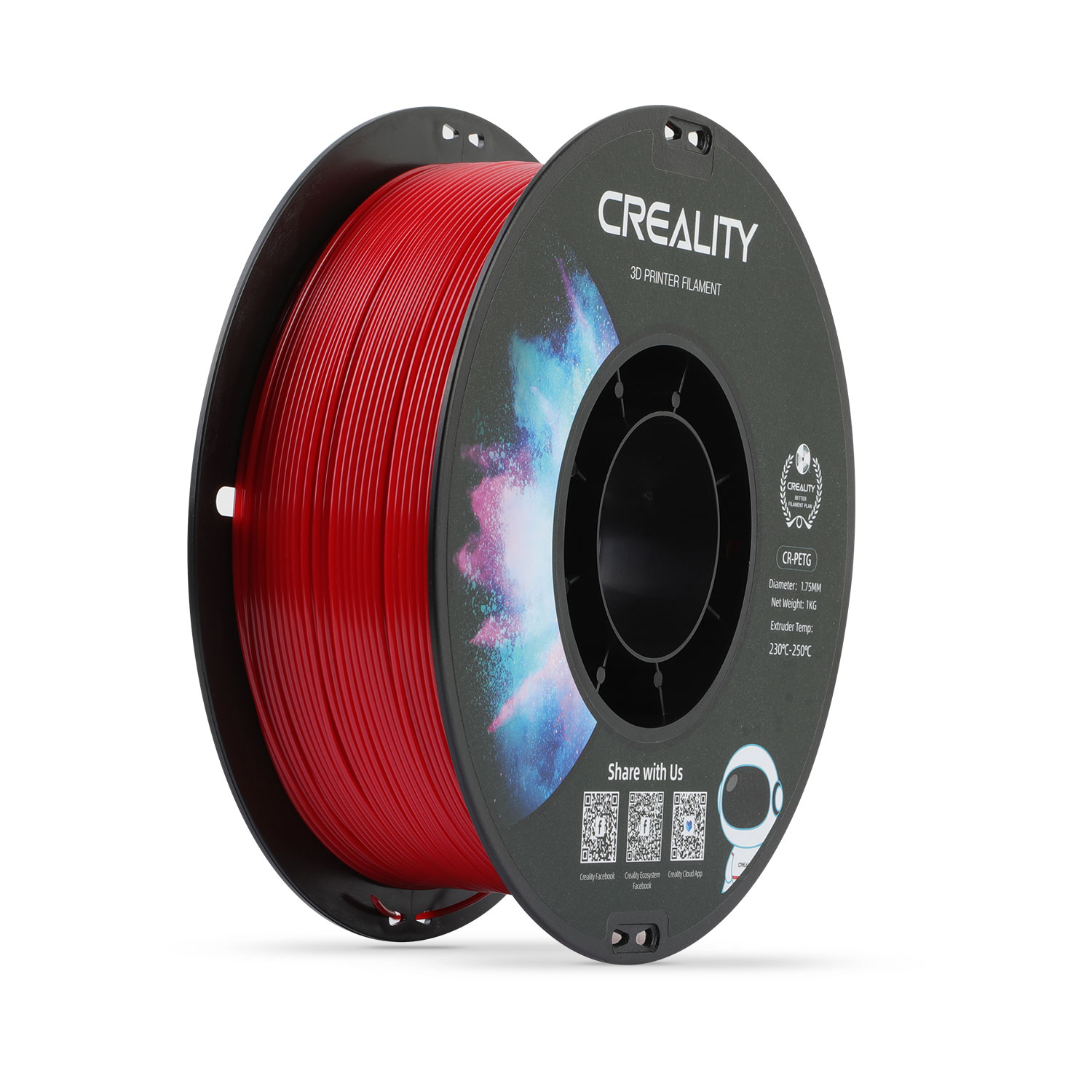 Пластик Creality CR-PETG, PETG, красный для 3D принтера (3301030038)