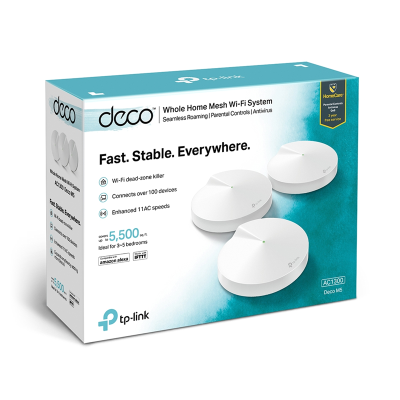 Mesh система TP-LINK Deco M5, 802.11a/b/g/n/ac, 2.4/5ГГц, до 1267 Мбит/с, LAN 2x1Гбит/с, WAN 2x1 Гбит/с, внутренних антенн: 4, комплект 3 б/у, отказ от покупки, минимальные следы эксплуатации, полный комплект