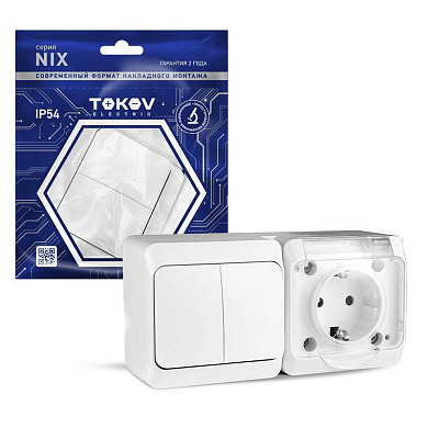 

Розетка TOKOV ELECTRIC Nix, открытая, однопостовая/модулей: 1, с з/к, с крышкой, 16А, в сборе, IP54, с выключателем, белый (TKE-NX-V2RZ-C01T-IP54)