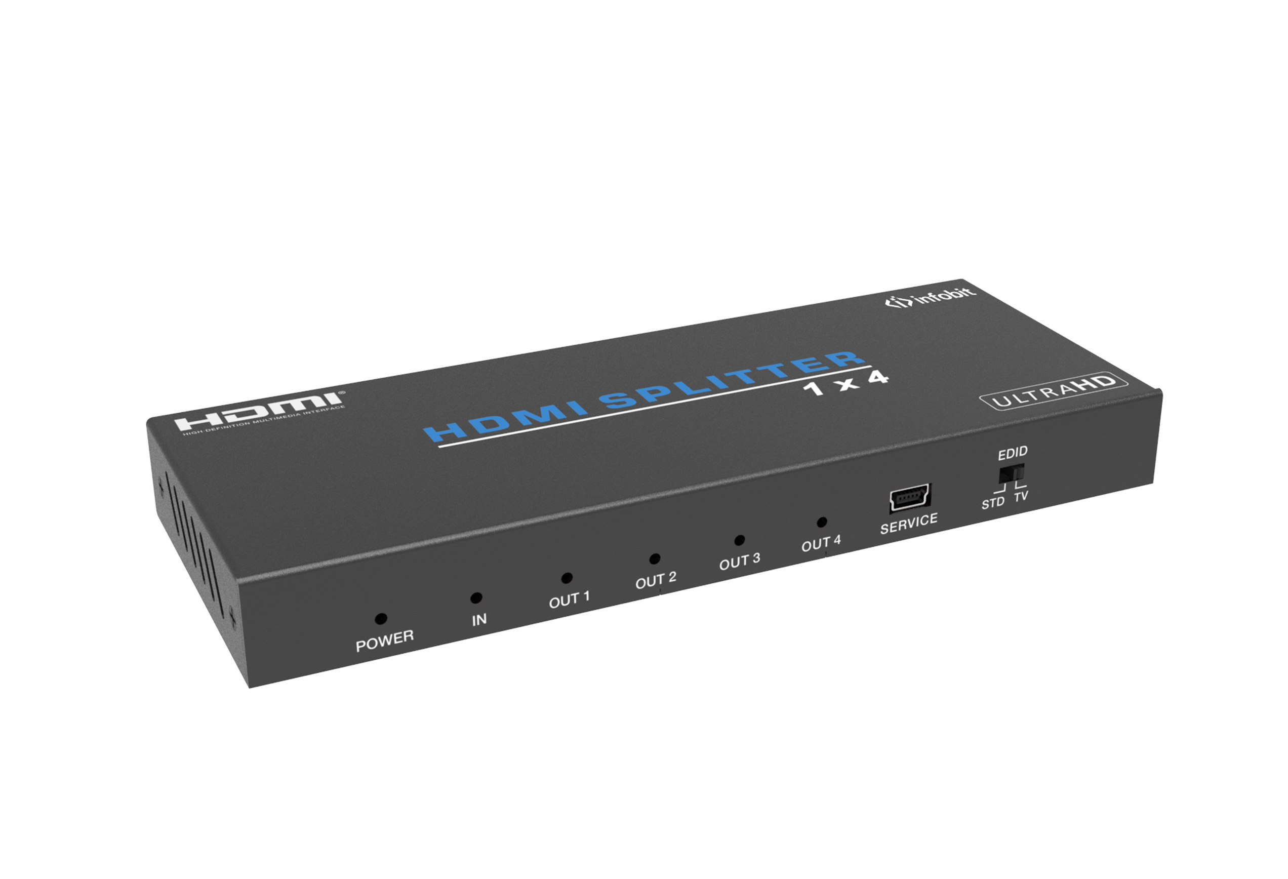 Усилитель-распределитель Infobit iSwitch 104, HDMI 1x4 4K60, цвет черный