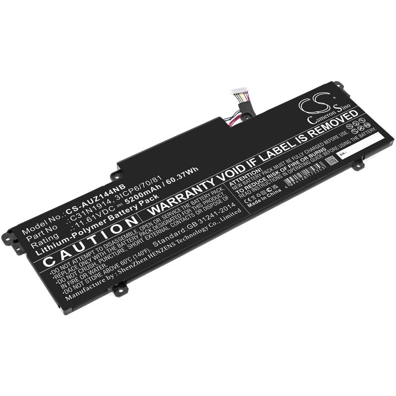 

Аккумуляторная батарея CameronSino CS-AUZ144NB для Asus, 11.6V, 5.2 А·ч, черный (P101.00306), CS-AUZ144NB