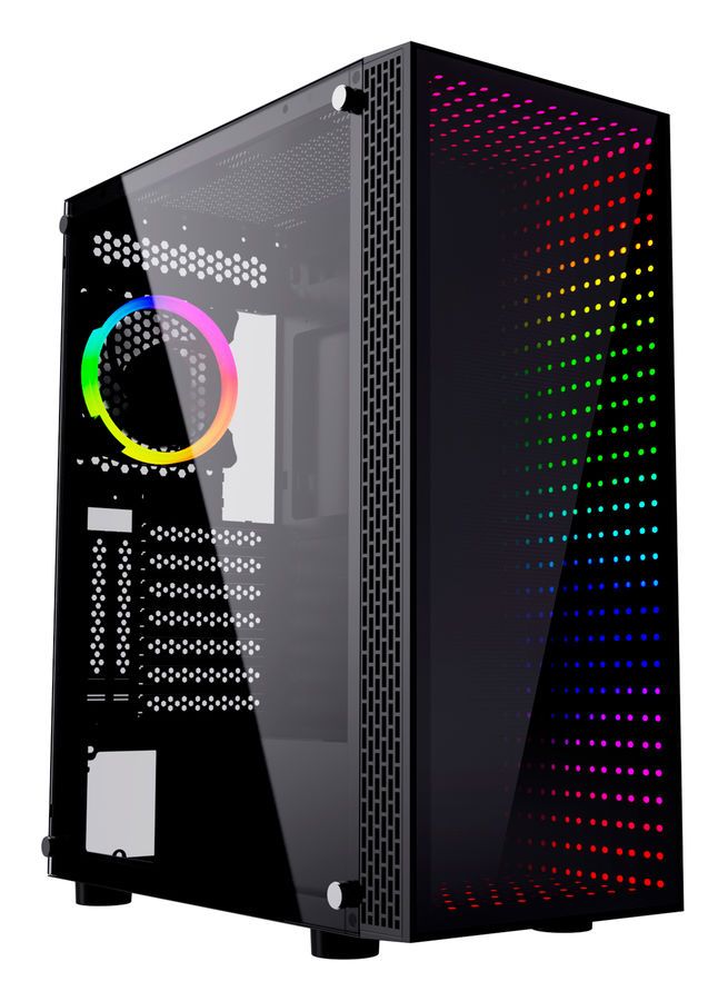 

Корпус GMNG GG-CC120, ATX, Midi-Tower, USB 3.0, RGB подсветка, черный, без БП (GG-CC120), GG-CC120