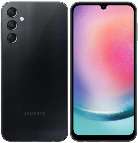 

Смартфон Samsung Galaxy A24, 6.5" 1080x2340 Super AMOLED, MediaTek Helio G99, 8Gb RAM, 128Gb, 3G/4G, NFC, Wi-Fi, BT, 3xCam, 2-Sim, 5000 мА⋅ч, USB Type-C, Android 13, черный (SM-A245FZKWXME), Galaxy A24