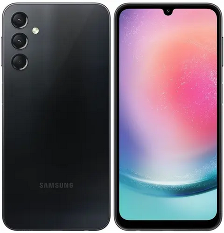 

Смартфон Samsung Galaxy A24, 6.5" 1080x2340 Super AMOLED, MediaTek Helio G99, 6Gb RAM, 128Gb, 3G/4G, NFC, Wi-Fi, BT, 3xCam, 2-Sim, 5000 мА⋅ч, USB Type-C, Android 13, черный (SM-A245FZKVSKZ), Galaxy A24