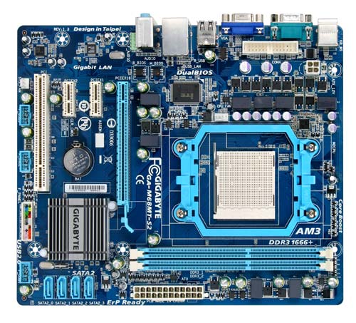 Материнская плата GIGABYTE GA-M68MT-S2, SocketAM3, NVIDIA GeForce 7025, mATX