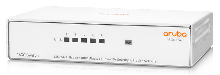 

Коммутатор HPE Aruba Instant on 1430 5G, кол-во портов: 5x1 Гбит/с (R8R44A), 1430 5G