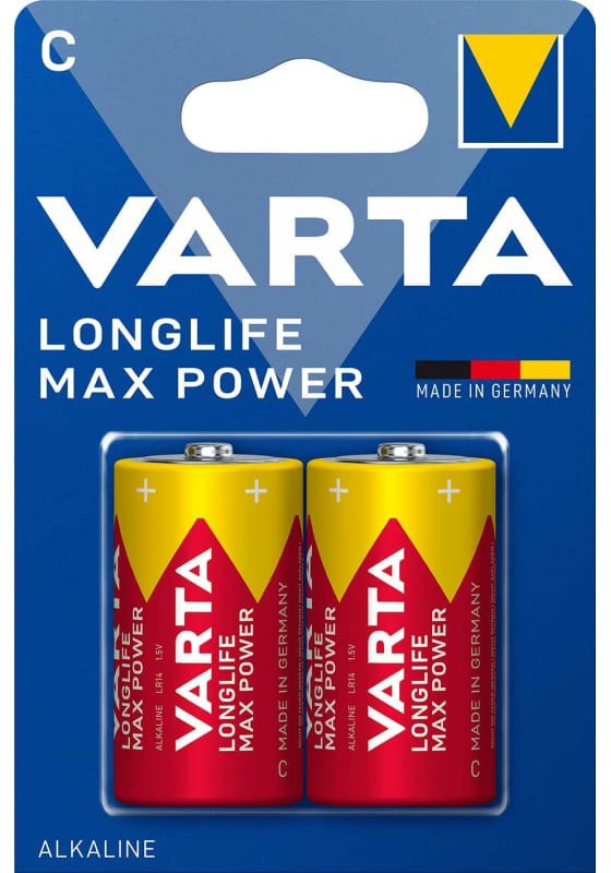 

Батарейка Varta LONGLIFE MAX POWER, C (R14/LR14), 1.5V, 2 шт. (4714101402)