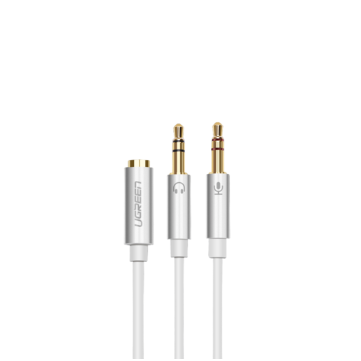 

Кабель-разветвитель 2xJack3.5mm(M)-Jack 3.5mm(F), 20 см, белый UGREEN AV140 (10790), AV140