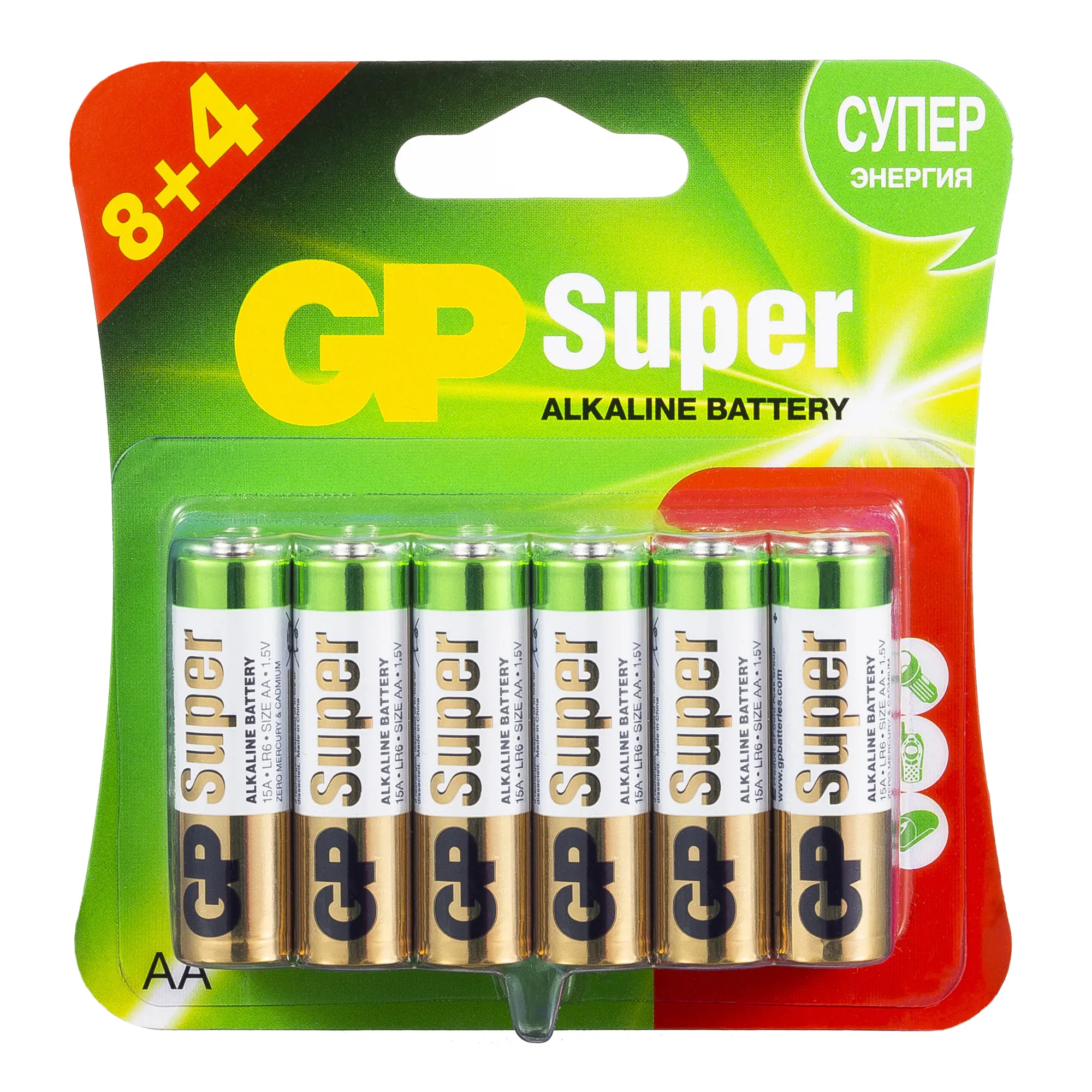 

Батарея GP Ultra 15AU-2CR12, AA (LR6), 1.5V, 12 шт. (GP 15AU-2CR12 144/1152)