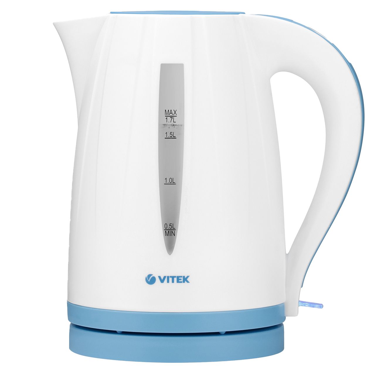 

Чайник электрический VITEK VT-7031 1.7л. 2.2 кВт, термостойкий пластик, белый/голубой, VT-7031