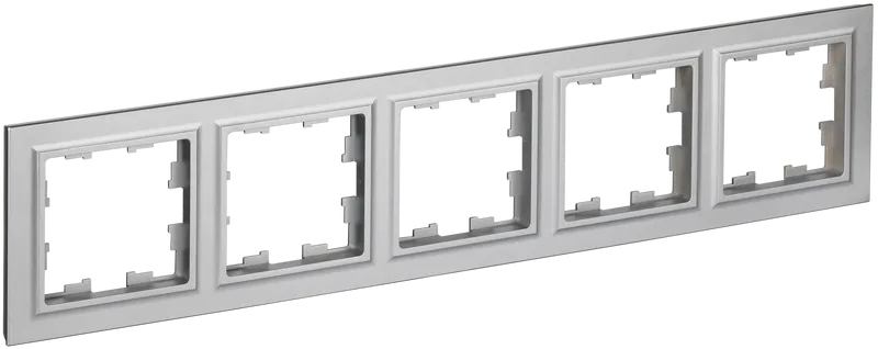 

Рамка IEK BRITE BR-M52-K47, горизонтальная и вертикальная, 5-постов, алюминий (BR-M52-K47), BR-M52-K47