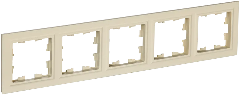 

Рамка IEK BRITE BR-M52-K10, горизонтальная и вертикальная, 5-постов, бежевый (BR-M52-K10), BR-M52-K10
