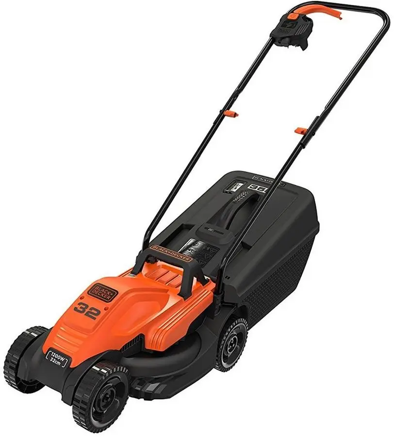 

Колесная газонокосилка BLACK+DECKER BEMW451-QS, электрическая, 1.2 кВт, ширина скашивания 32 см, высота скашивания 2 см-6 см, объем травосборника 35л., 7.4 кг (BEMW451-QS), BEMW451-QS