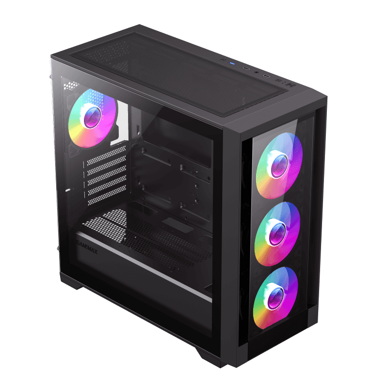 

Корпус GameMax DEFENDER TG, mATX, Midi-Tower, USB 3.0, RGB подсветка, черный, без БП (DEFENDER TG), DEFENDER TG