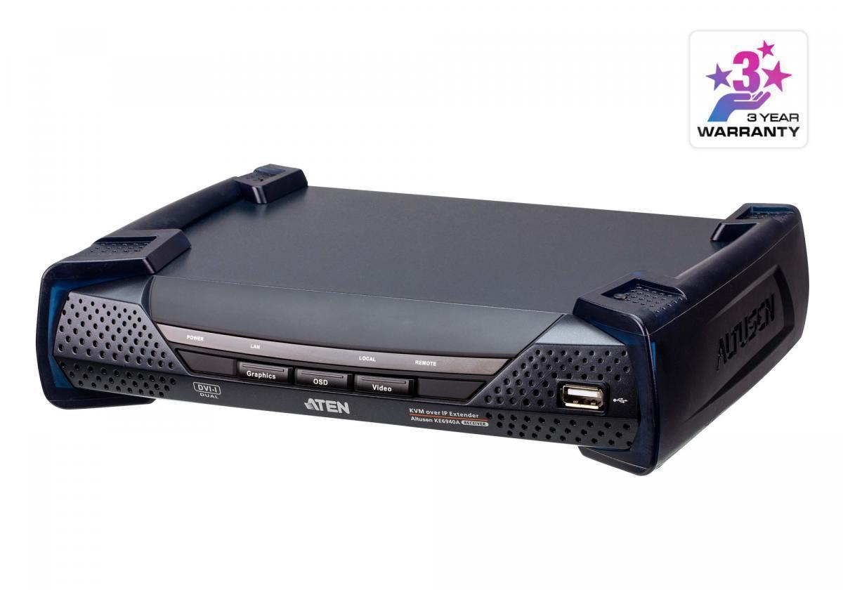 Удлинитель KVM (КВМ) ATEN KE6940AR, DVI-I/USB до 1920x1200, с доступом по IP (KE6940AR-AX-G)