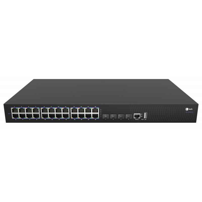 

Коммутатор F+tech Fplus FCS-2328TX-P, управляемый, кол-во портов: 24x1 Гбит/с, кол-во SFP/uplink: SFP+ 4x10 Гбит/с, установка в стойку, PoE: 24x30 Вт (макс. 400 Вт) (023434QFP), FCS-2328TX-P