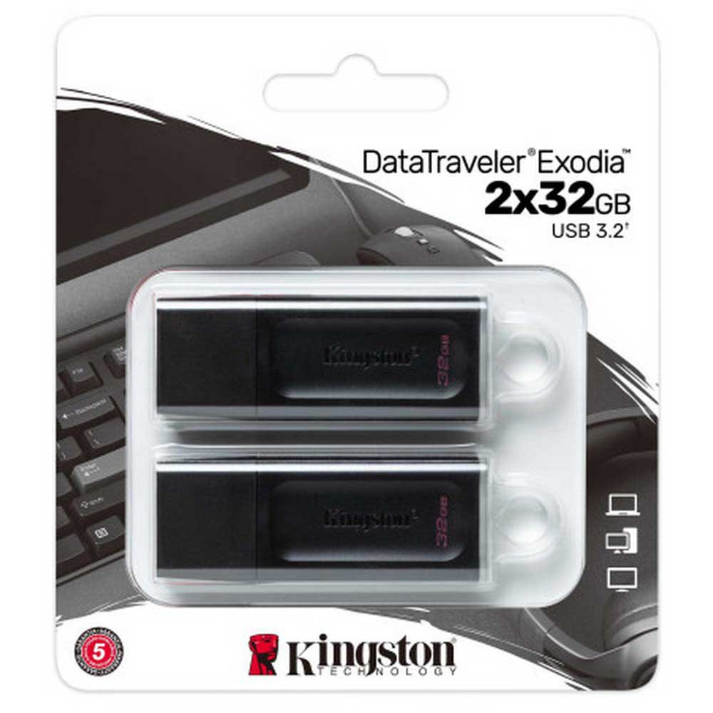 

Флешка 32Gb USB 3.2 Gen 1 Kingston DataTraveler Exodia, черный (DTX/32GB-2P), Exodia