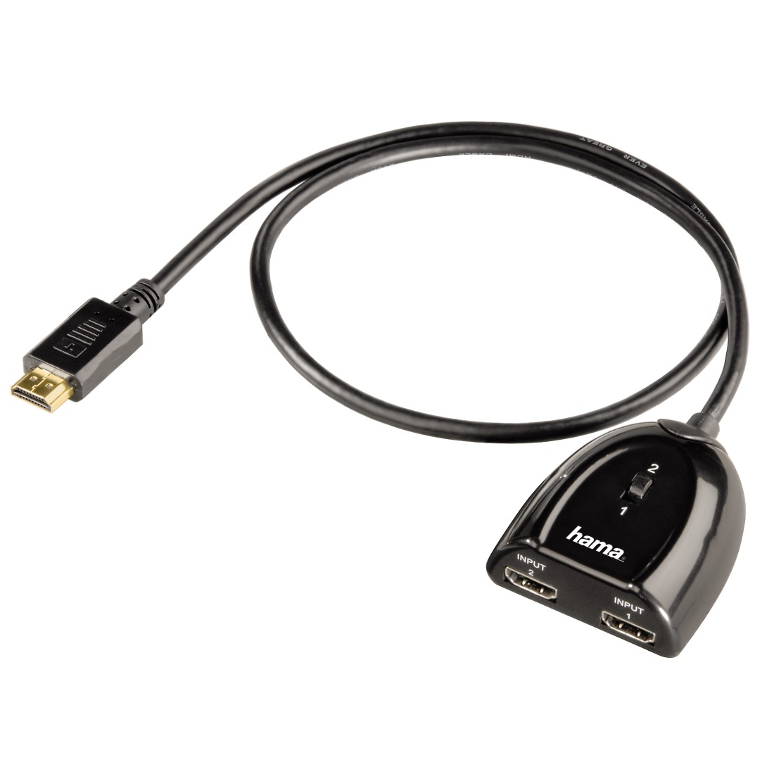 Переключатель HDMI Hama 2-in-1 пассивный, поддержка HDCP 1080p, черный (H-42553/00042553)