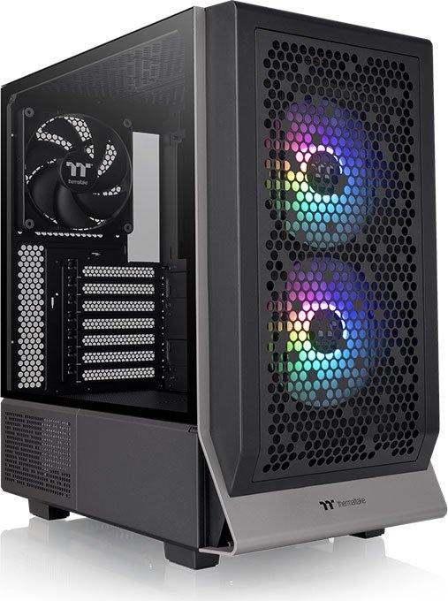 Корпус Thermaltake Ceres 300 TG ARGB, ATX, Midi-Tower, 2xUSB 3.0, USB Type-C, RGB подсветка, черный, без БП (CA-1Y2-00M1WN-00)