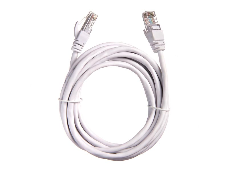 Патч-корд UTP кат.5e, 3 м, RJ45-RJ45, белый, CU, LSZH, Netko Optima (N.BC.UTP.5e-3.0m-0-lszh)