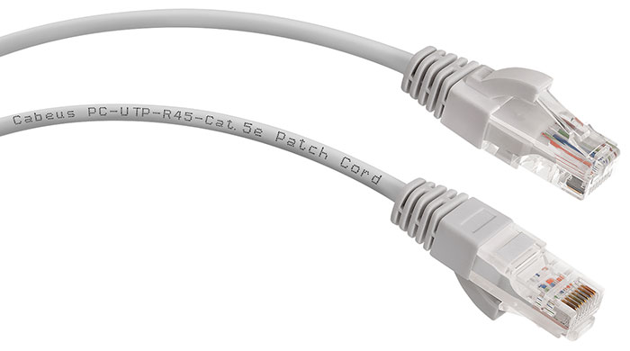 

Патч-корд UTP кат.5e, 1 м, RJ45-RJ45, серый, CU, Cabeus (PC-UTP-RJ45-Cat.5e-1m)