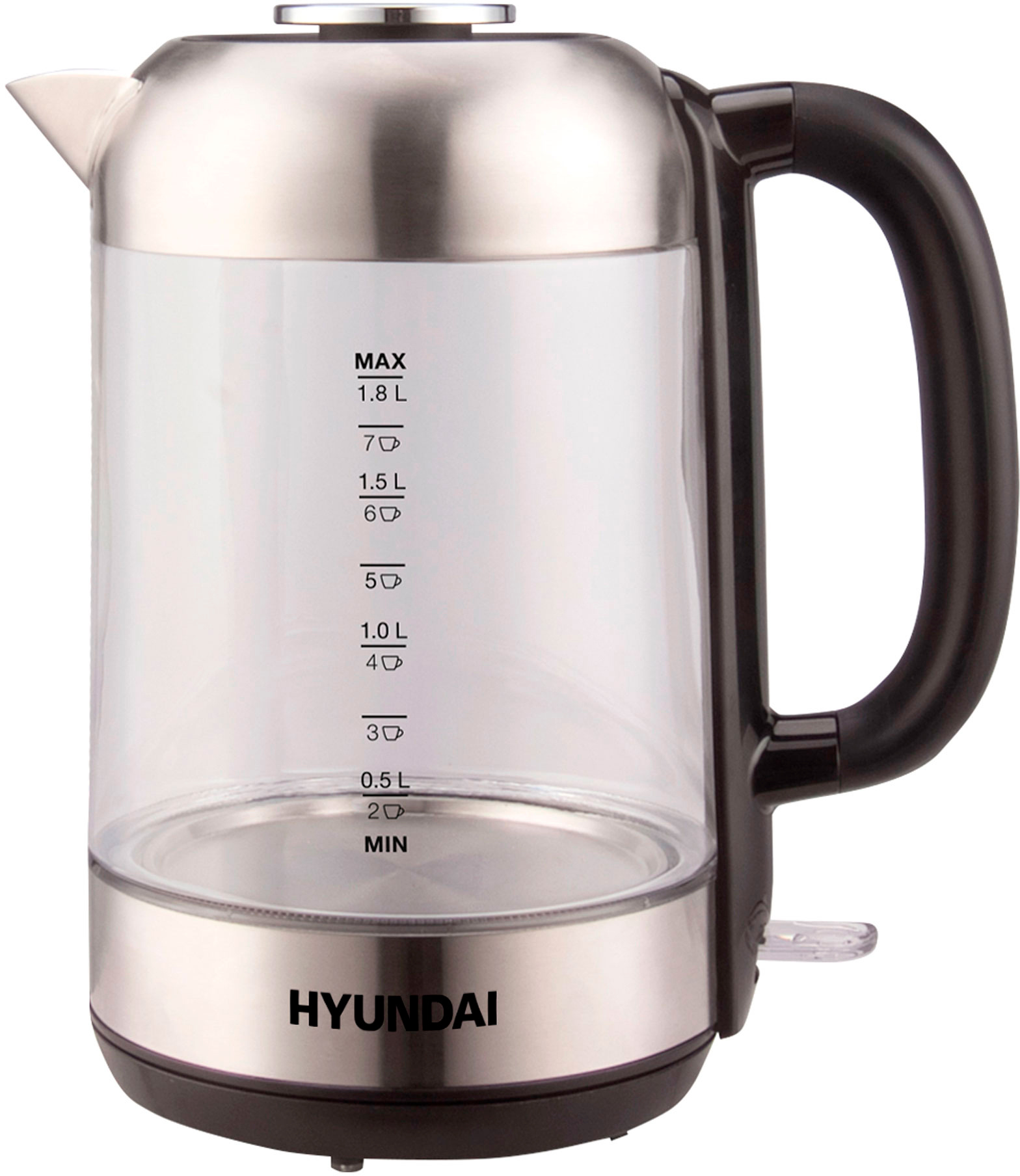 

Чайник электрический Hyundai HYK-G4034 1.8л. 2.2 кВт, стекло/пластик, черный, HYK-G4034