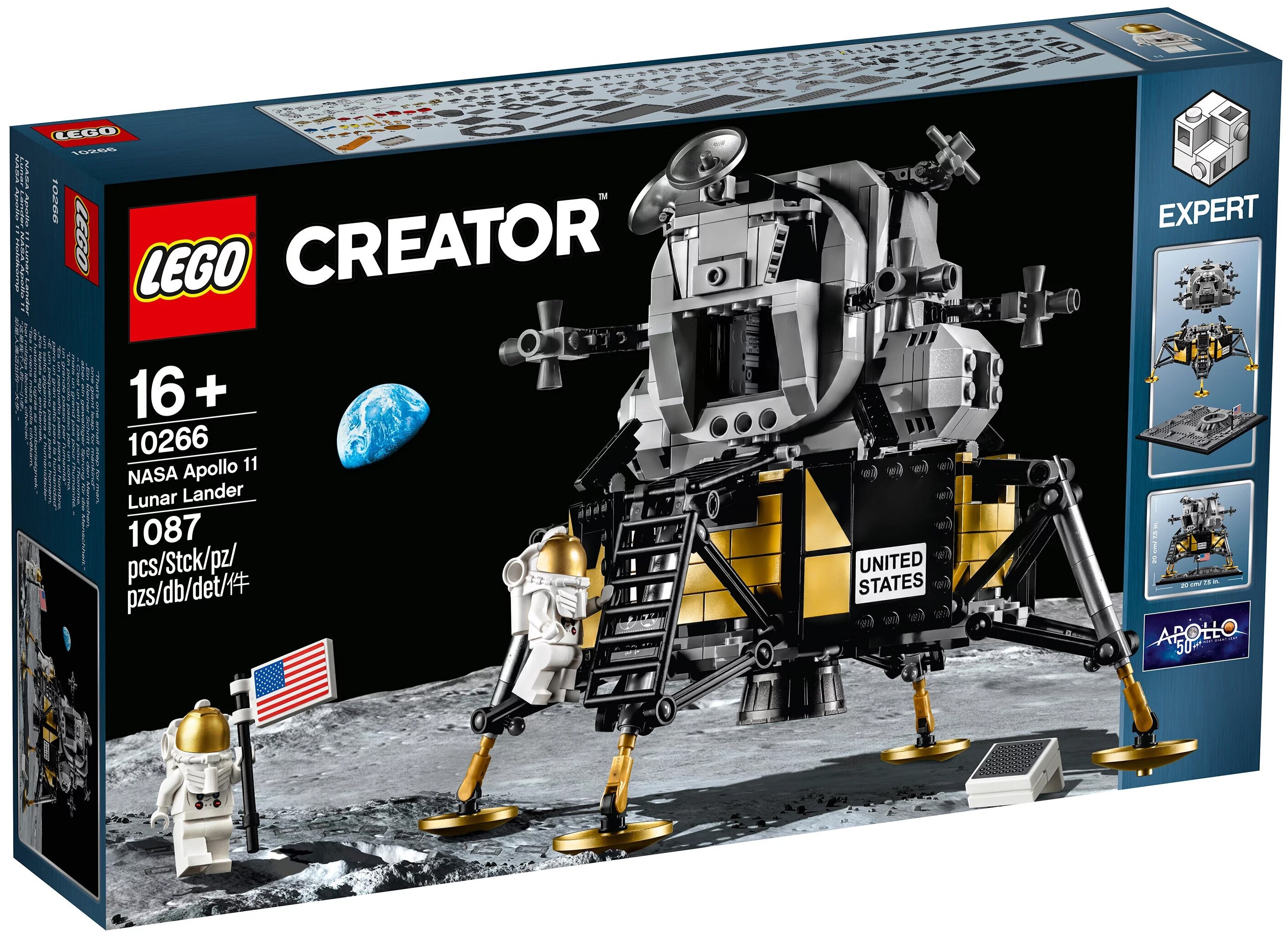 

Конструктор LEGO Creator Лунный модуль корабля Аполлон 11 НАСА, деталей: 1087 (10266), Creator Лунный модуль корабля Аполлон 11 НАСА