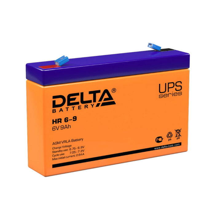 Аккумуляторная батарея для ИБП Delta HR 6-9, 6V, 9Ah