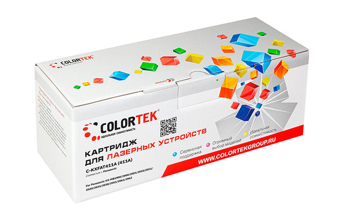 

Картридж Colortek СТ-KX-FAT411A для Panasonic KX-MB2000/KX-MB2020/KX-MB2030, 2000 стр., черный