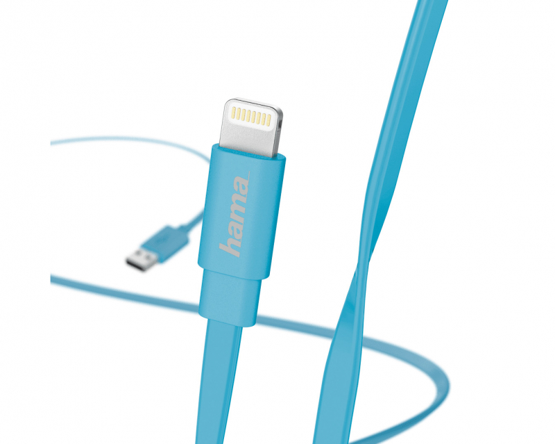 

Кабель Lightning(М)-USB2.0(AM), Hama, 1.2m, синий (00173646)
