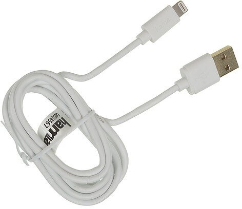 

Кабель Lightning(М)-USB2.0(AM), Hama, 1.5m, белый (00054567)