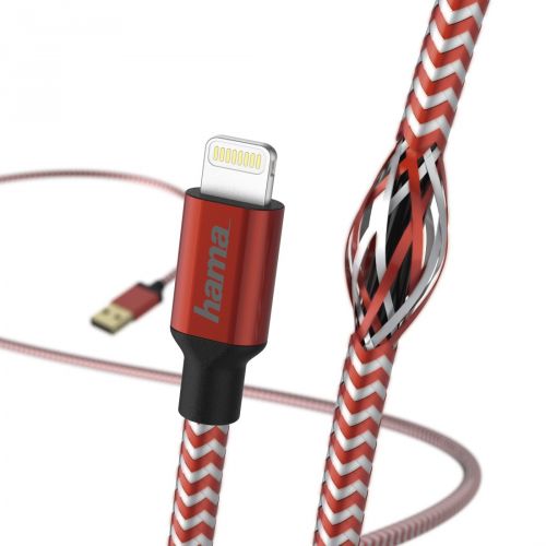 

Кабель Lightning(М)-USB2.0(AM), Hama, 1.5m, красный (00178299)