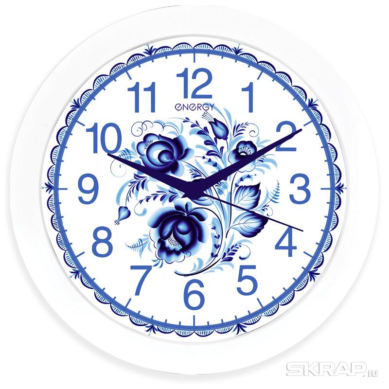 Настенные часы ENERGY ЕС-102, 1xAA, гжель (009475)