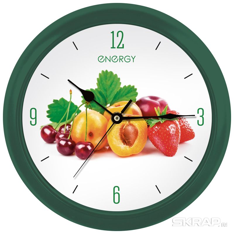 Настенные часы ENERGY ЕС-112, 1xAA, принт (фрукты) (009485)