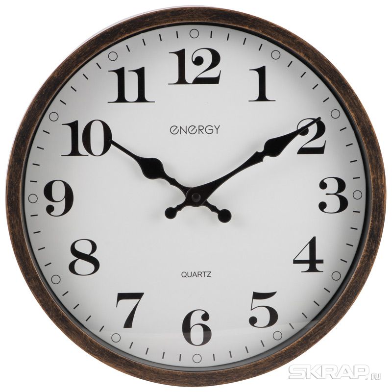 Настенные часы ENERGY ЕС-146, 1xAA, коричневый (102256)