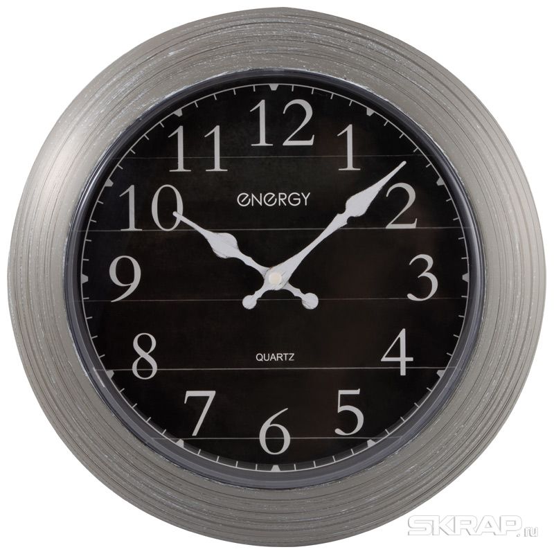 Настенные часы ENERGY ЕС-147, 1xAA, серебристый (102255)
