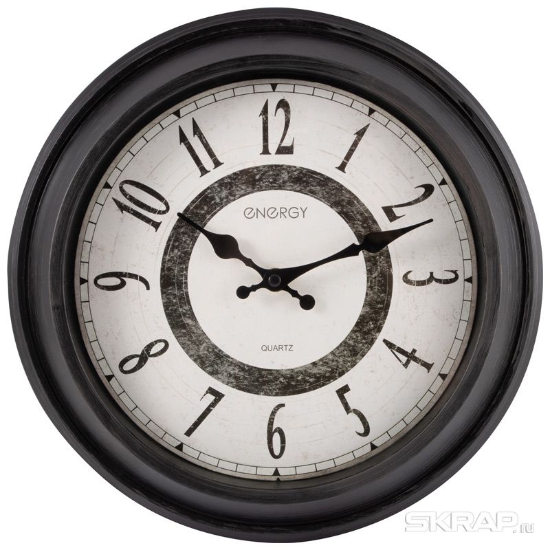 Настенные часы ENERGY ЕС-154, 1xAA, черный (102245)