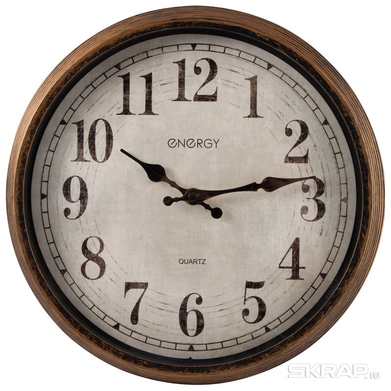 Настенные часы ENERGY ЕС-155, 1xAA, коричневый (102244)