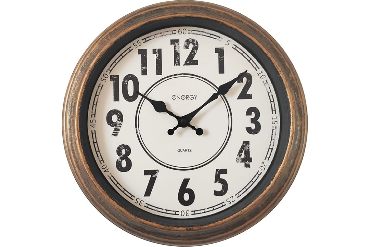 Настенные часы ENERGY ЕС-157, 1xAA, бронзовый (102247)