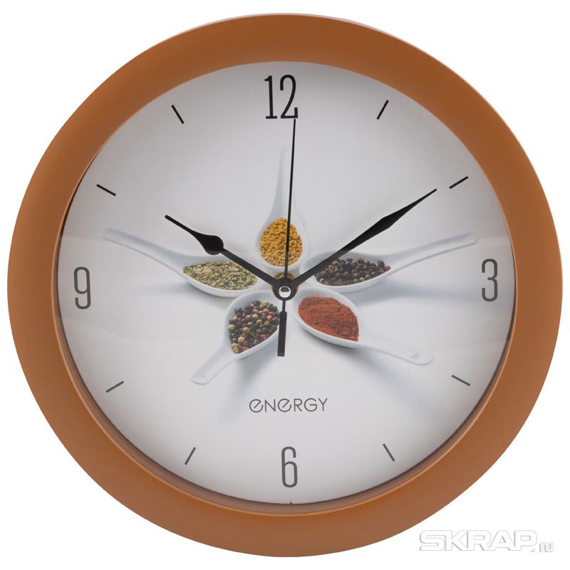 Настенные часы ENERGY ЕС-159, 1xAA, коричневый (102120)