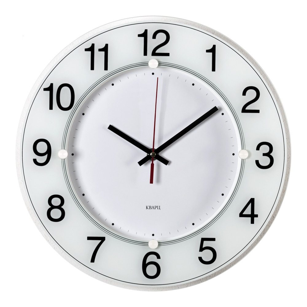Настенные часы БЮРОКРАТ WALLC-R84P, 1xAA, D31см, белый (WALLC-R84P31/WHITE)