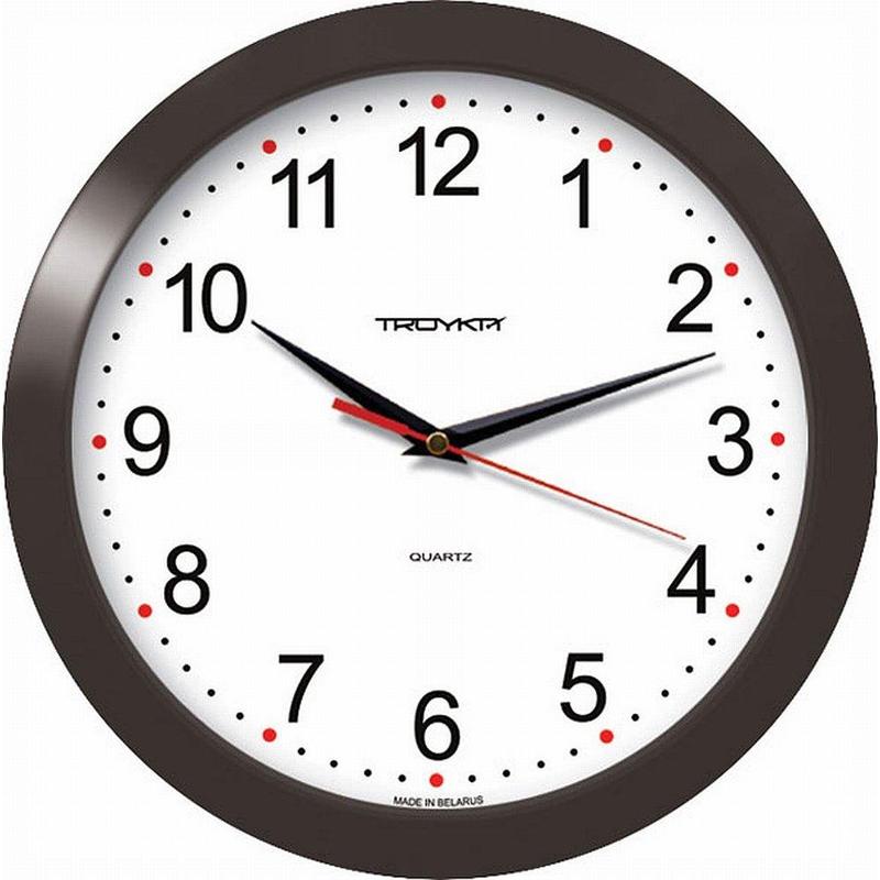 Настенные часы Troyka, 1xAA, черный/белый (11100112)