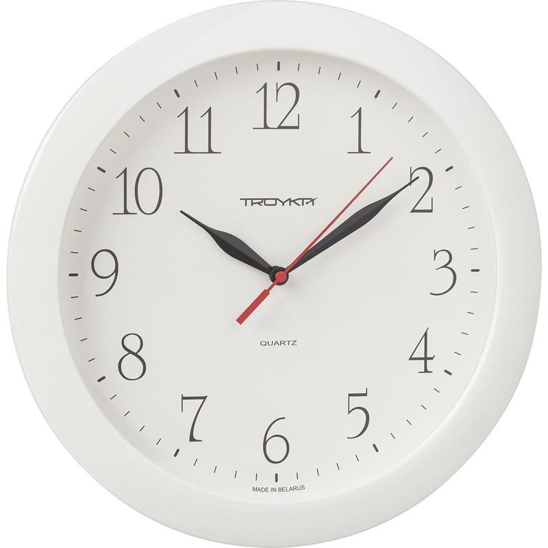 Настенные часы Troyka, 1xAA, белый (11110113)